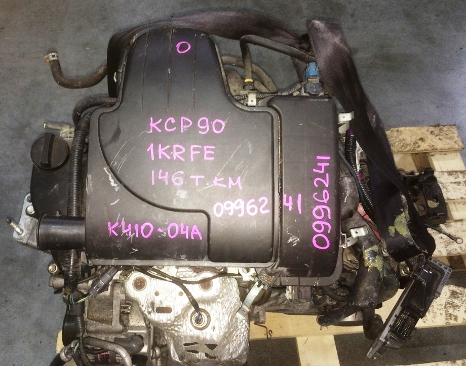 Двигатель Toyota 1KR-FE - 0996241 AT K410-04A FF KCP90 146 000 km коса+комп 2