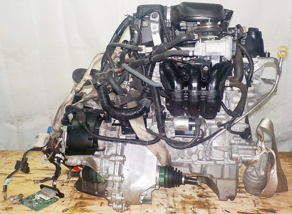 Двигатель Toyota 1KR-FE - 1410606 CVT FF KGC30 с щупом коса+комп 4