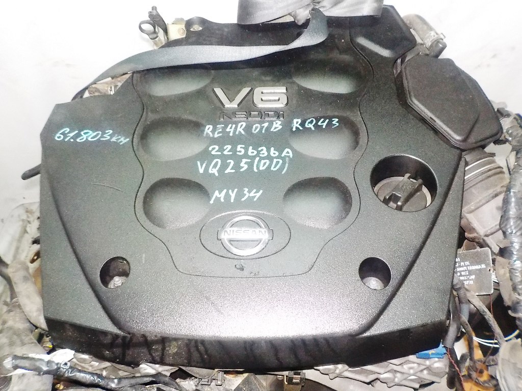 Двигатель Nissan VQ25-DD - 225636A AT RE4R01B FQ43 FR MY34 61 803 km коса+комп 2